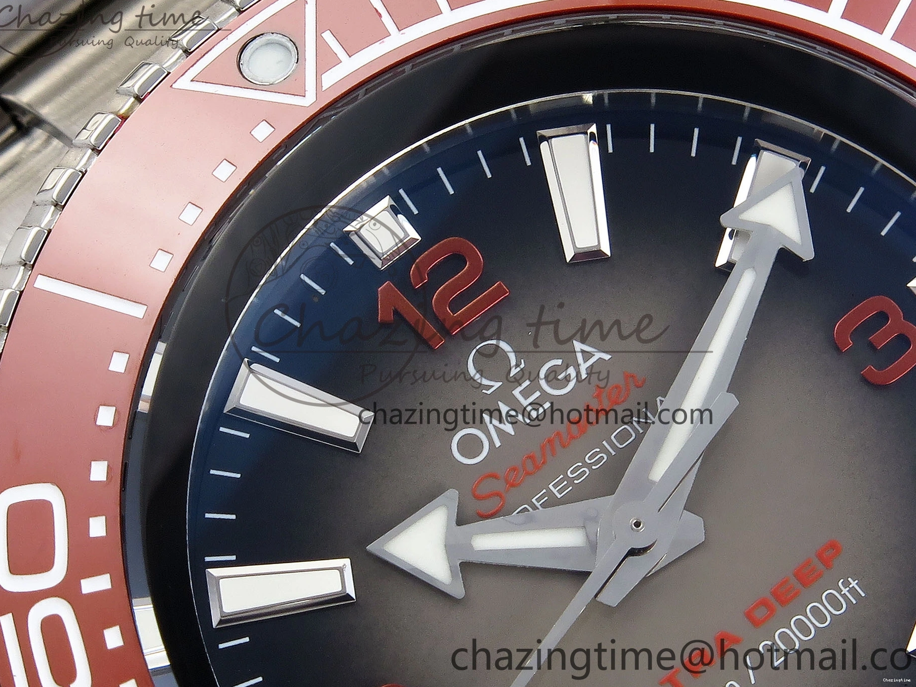 0219 SEAMASTER PLANET OCEAN 6000M ULTRA DEEP 45.5MM SS TF 1:1 BEST EDITION GRAY DIAL ORANGE BEZEL ON SS BRACELET A WellDesigned 7757